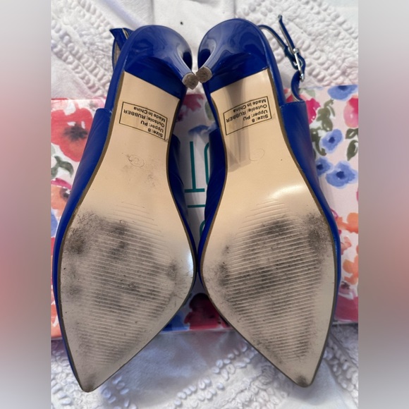 Signature By Olivia Miller Blue Heels             Shoes Sz 8 - Picture 4 of 6